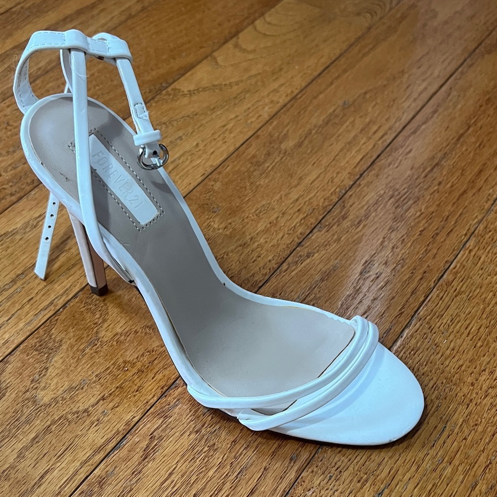 Forever 21 White Strappy Heels